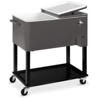 Portable Rolling Cooler Cart w/ Bottle Opener, Catch Tray - 80qt&nbsp;