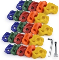 Set&nbsp;of 25 Multi-Colored Kids & Adults&nbsp;Rock Climbing Holds with Secure Mounting Hardware