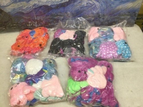 Lot of (5)&nbsp;Reversible Octopus Mood&nbsp;Plushies, 8 ct, Colors Vary - New