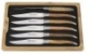 Set of 6, Laguiole en Aubrac&nbsp;Steak Knives, Mixed French Woods Handles, Appears New