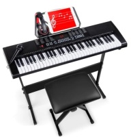 61-Key Beginners Electronic Keyboard Piano Set w/ 3 Modes, Microphone