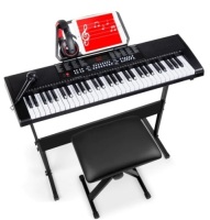61-Key Beginners Electronic Keyboard Piano Set w/ 3 Modes, Microphone