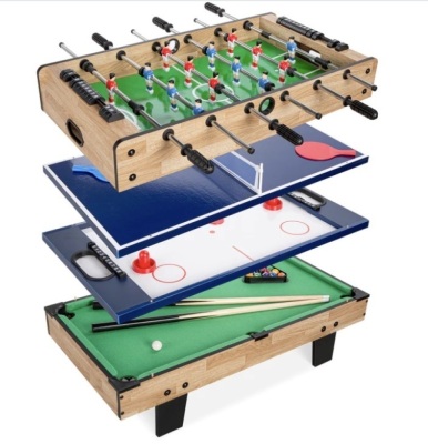 4-in-1 Multi Game Table Set w/ Air Hockey, Table Tennis, Billiards, Foosball