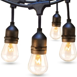 48 FT Outdoor String Lights, Weatherproof Strand