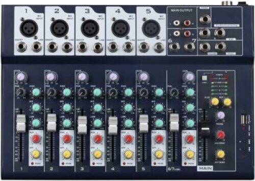 Weymic Professional 7-Channel 2-Bus Mixer/w USB Audio Interface