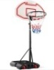 Kids Height-Adjustable Basketball Hoop, Portable Backboard System w/ Wheels