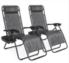 Set of 2 Adjustable Zero Gravity Patio Chair Recliners w/ Cup Holders