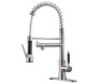 Friho Commercial Brushed Nickel High Arch Single Lever Two Spouts Pull Down Sprayer Spring Kitchen Faucet, New in Box
