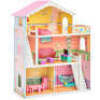 3-Story Wood Dollhouse, Large Open Mansion w/ 5 Rooms, 17 Accessories - 44in