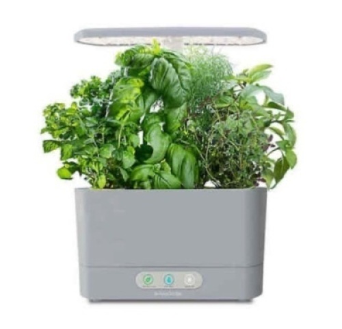 AeroGarden Harvest with Gourmet Herb Seed Pod Kit - Cool Grey, Appears New, Untested
