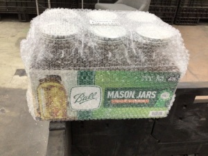 Case of 6 Wide Mouth Ball Mason Jars, Half Gallon Size