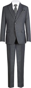 Boys Formal Suit, 7 Pieces, Blue Grey, Size 10