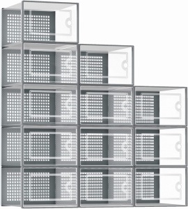 Kuject Shoe Organizer Storage Boxes,12 Pack