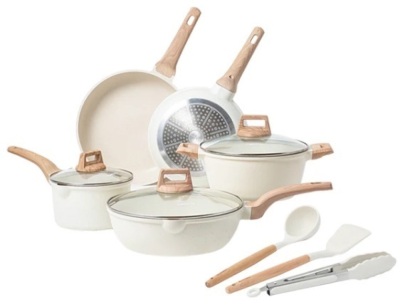Carote White Granite 11 Pc Cookware Set