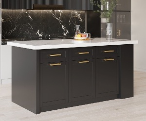 72" Large Black Kitchen Island Only, No Countertop