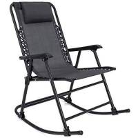 Foldable Zero Gravity Rocking Mesh Patio Lounge Chair w/Headrest Pillow