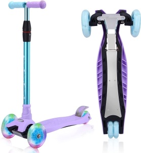 Kids 3 Wheel Scooter, 4 Height Adjustable 