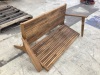 Wooden Bench with Cushions, Needs Repaired