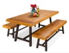 3-Piece Indoor Outdoor Acacia Wood Dining Table