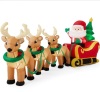 Lighted Inflatable Santa Claus & Reindeer Christmas Decoration - 9ft