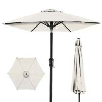 Outdoor Market Patio Umbrella w/ Push Button Tilt, Crank Lift