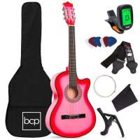 Beginner Acoustic Cutaway Guitar Set w/ Case, Strap, Capo