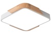 Dimmable Modern Wood Flush Mount Ceiling Light, 15.7 Inch
