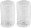 Eumyviv 2 Pk Replacement Clear Glass Lamp Shade with Crack Finish, 1-5/8-Inch Fitter Opening