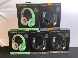 Lot of (5) SoundAura Wireless Headphones