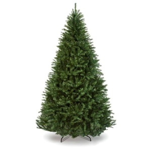 Hinged Douglas Full Fir Artificial Christmas Tree w/ Metal Stand 