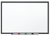 4'x3' Standard Melamine Whiteboard w/ Black Aluminum Frame