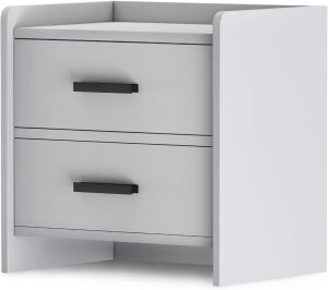 Strongbird Light Grey Nightstand with 2 Drawers 