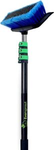 EVERSPROUT 7-to-24 Foot Scrub Brush with Built-in Rubber Bumper, Heavy-Duty Extension Pole Handle, Soft Bristles 