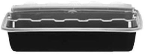 Case of Cube Plastics CR815B 16 Oz Black Base Plastic Container with Clear Plastic Dome Lid,&nbsp;150 ct - Appears New&nbsp;