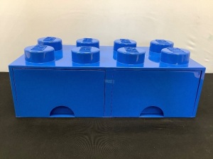 Lego Shaped 2 Drawer Box, Has some damage