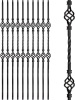 Wrought Iron Stair Balusters, Hollow Double Basket Metal Spindles - 44" X 1/2" - Box of 10 (Satin Black)