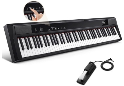 Eastar EP-120 88-Key Weighted Keyboard Piano with Touch-sensitive Screen & Sustain Pedal