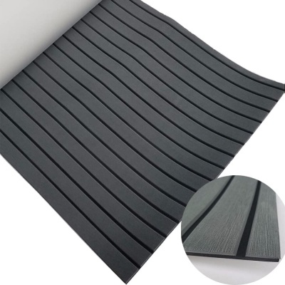 Faux Teak Decking Sheet, Non-Slip and Self-Adhesive Boat Flooring Pad, 94.5"× 35.4" Bevel Edges