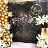 COKAOBE Black Shimmer Wall Backdrop, 24PCS, 12x12 each panel