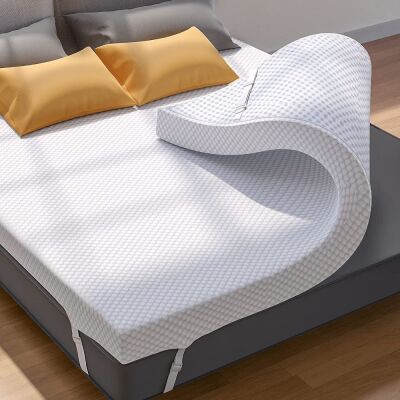 PERLECARE 3 Inch Gel Memory Foam Mattress Topper for Pressure Relief, Non-Slip Design with Removable & Washable Cover, Twin 