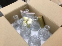 Case of (6) Glass Bottles with Stoppers&nbsp;