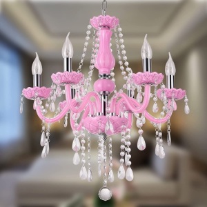 BLACK 6 Light Crystal Chandelier