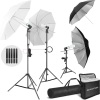 LimoStudio 700W Output Lighting Series Soft Continuous Lighting Kit for White and Black Umbrella Reflector with Accessory and Carry Bag