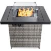 32in Fire Pit Table 50,000 BTU Wicker Propane - No Wind Guard 