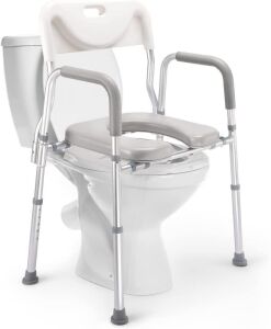 AUITOA 4-in-1 Raised Toilet Seat with Handles and Back, 300lb 