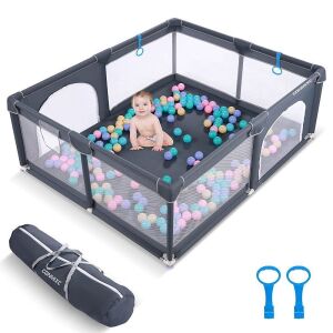 Extra Large Baby Playpen with Gate, 72" x 59" 