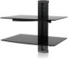 Case of (5)&nbsp;Floating Wall Mounted 2 Level Glass Entertainment Shelves&nbsp;- New