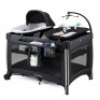 Pamo Babe 4 in 1 Portable Baby Crib Deluxe Nursery Center, Foldable Travel Playard with Bassinet, Mattress, Changing Table for Newborn, Infant, Toddler (Black)