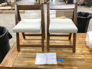 Upholsterd Folding Solid Wood Dining Chairs