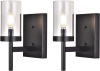 Set of 2 Modern Black Metal Wall Sconces